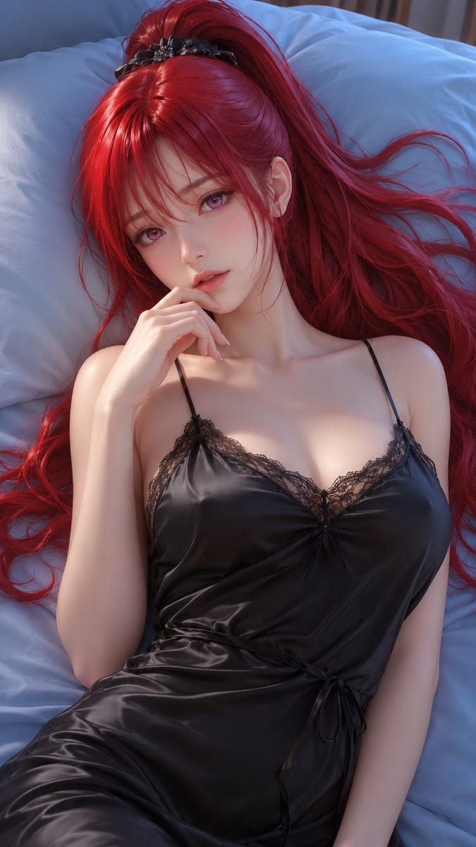 红发少女·缎面睡房｜高级3D二次元角色渲染