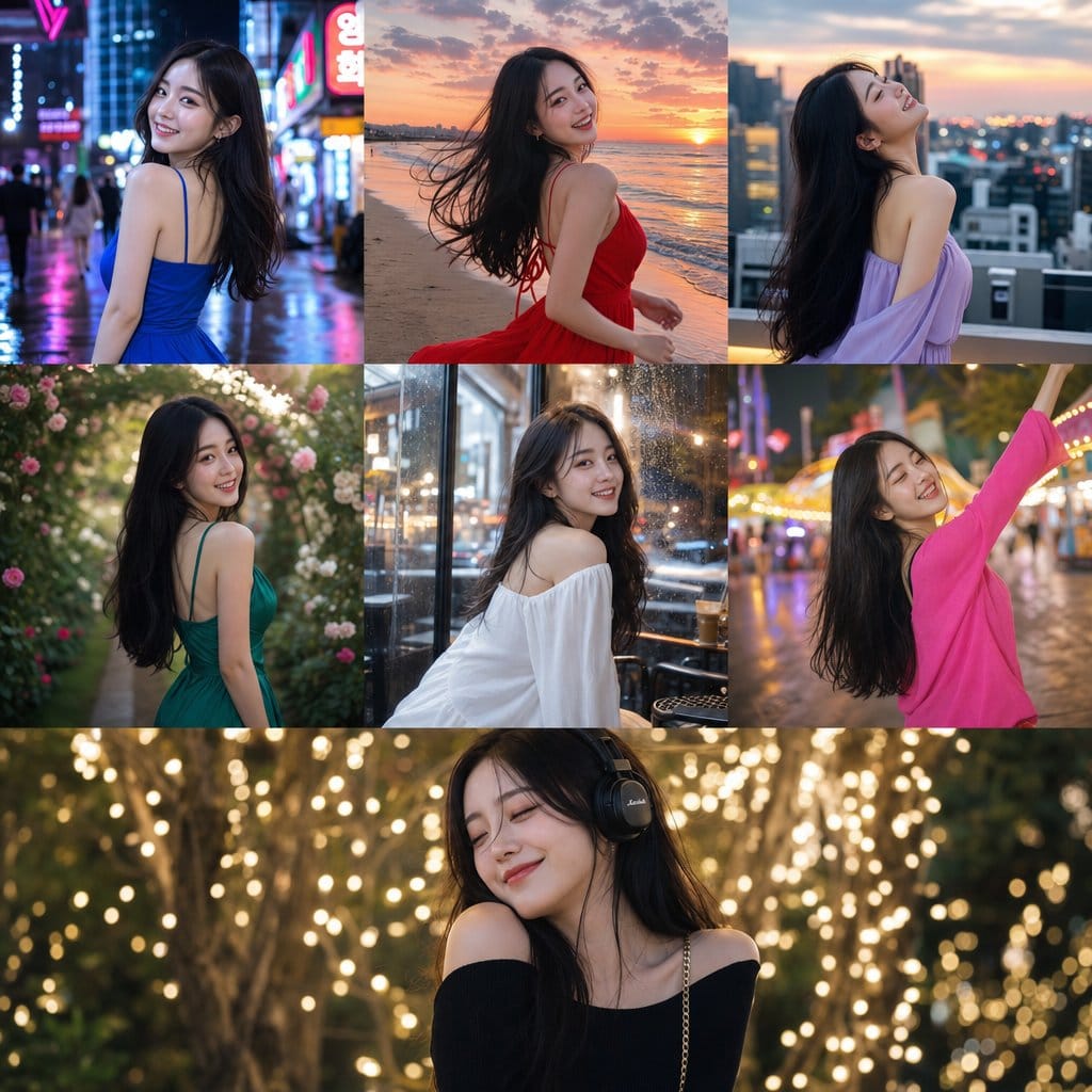 超写实韩国电影感少女写真AI提示词