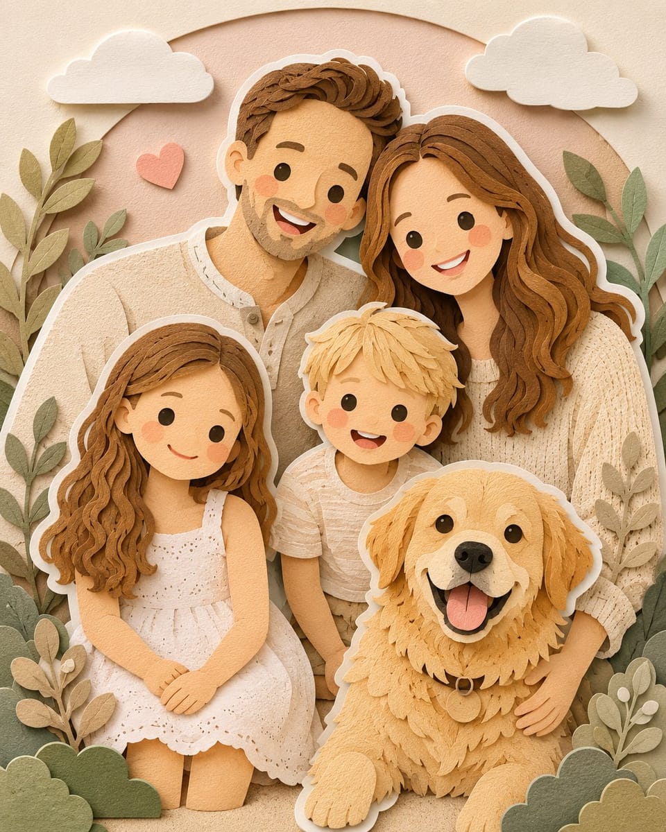 粉彩童话风·手工纸雕立体插画生成器