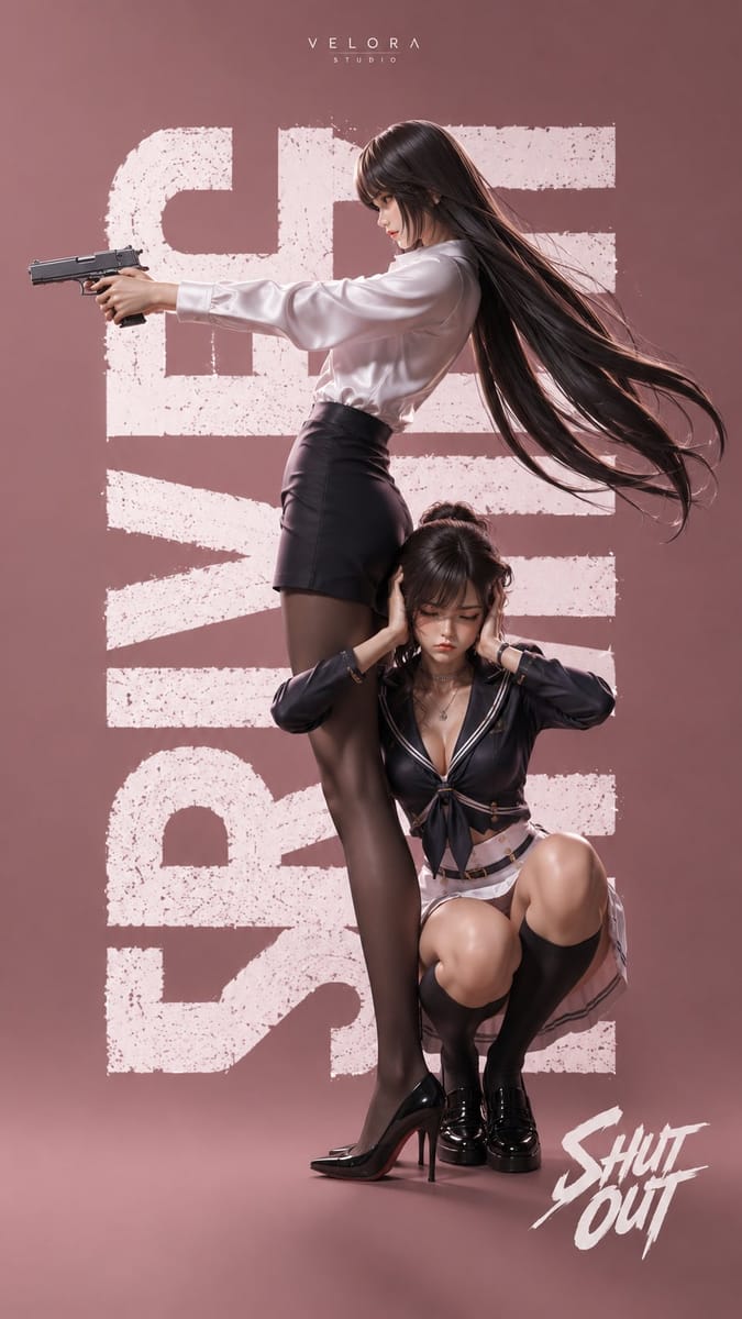 粉色极简 · 女特工时尚海报CG视觉