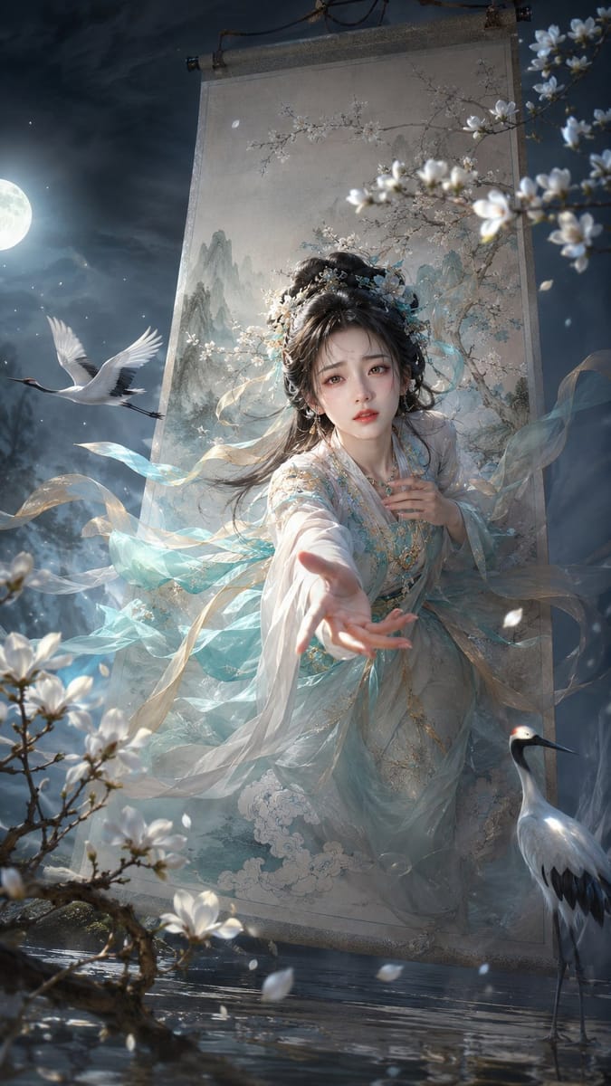 画中美人·破卷而出 | 东方奇幻AI海报生成器