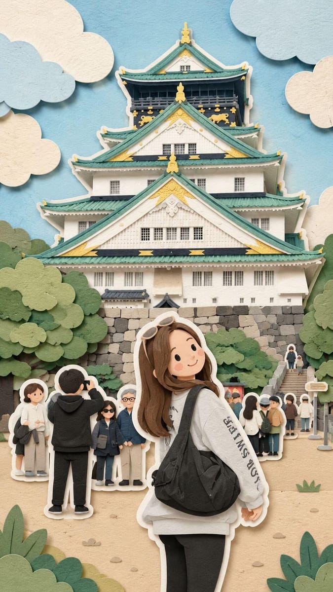 梦幻和风剪纸旅行·透视模型