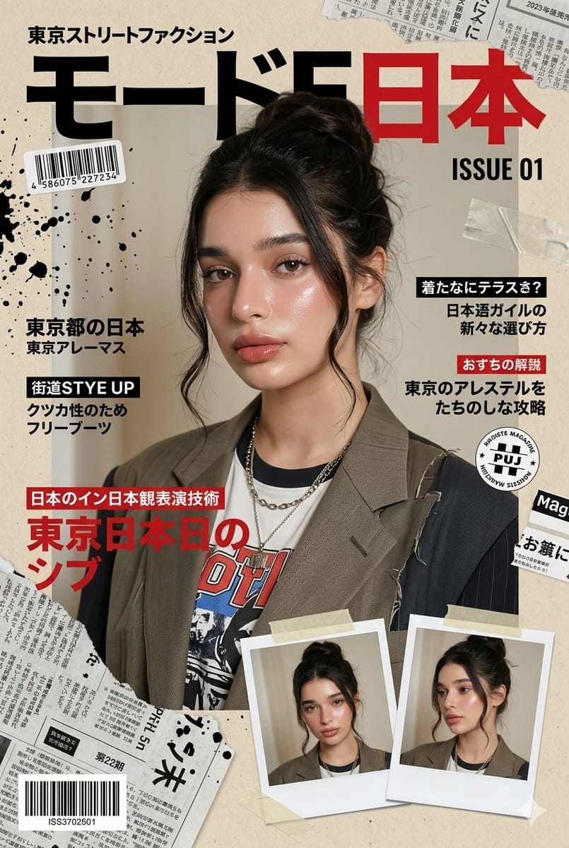 8K电影感·日系时尚杂志封面生成