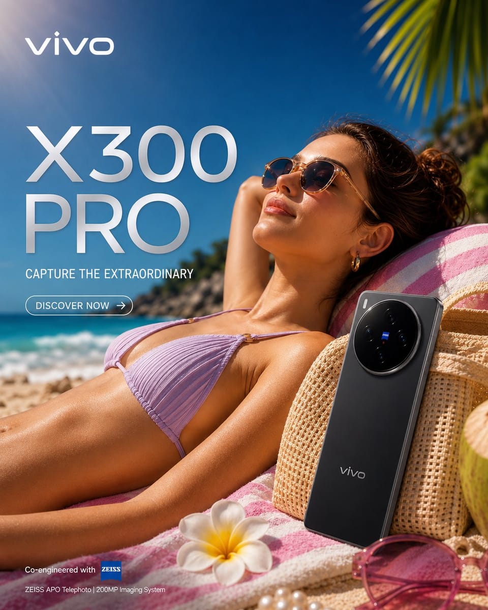 Vivo X300 Pro 奢华夏日：旗舰级海滩广告视觉