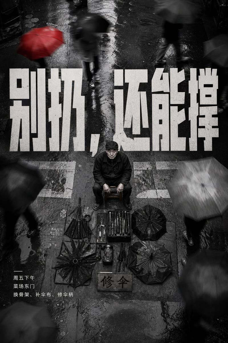 俯视发廊海报：街头反差感设计模板