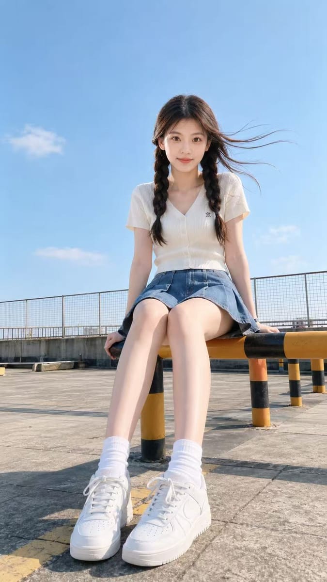都市天台工业风 | 写实人像摄影Prompt