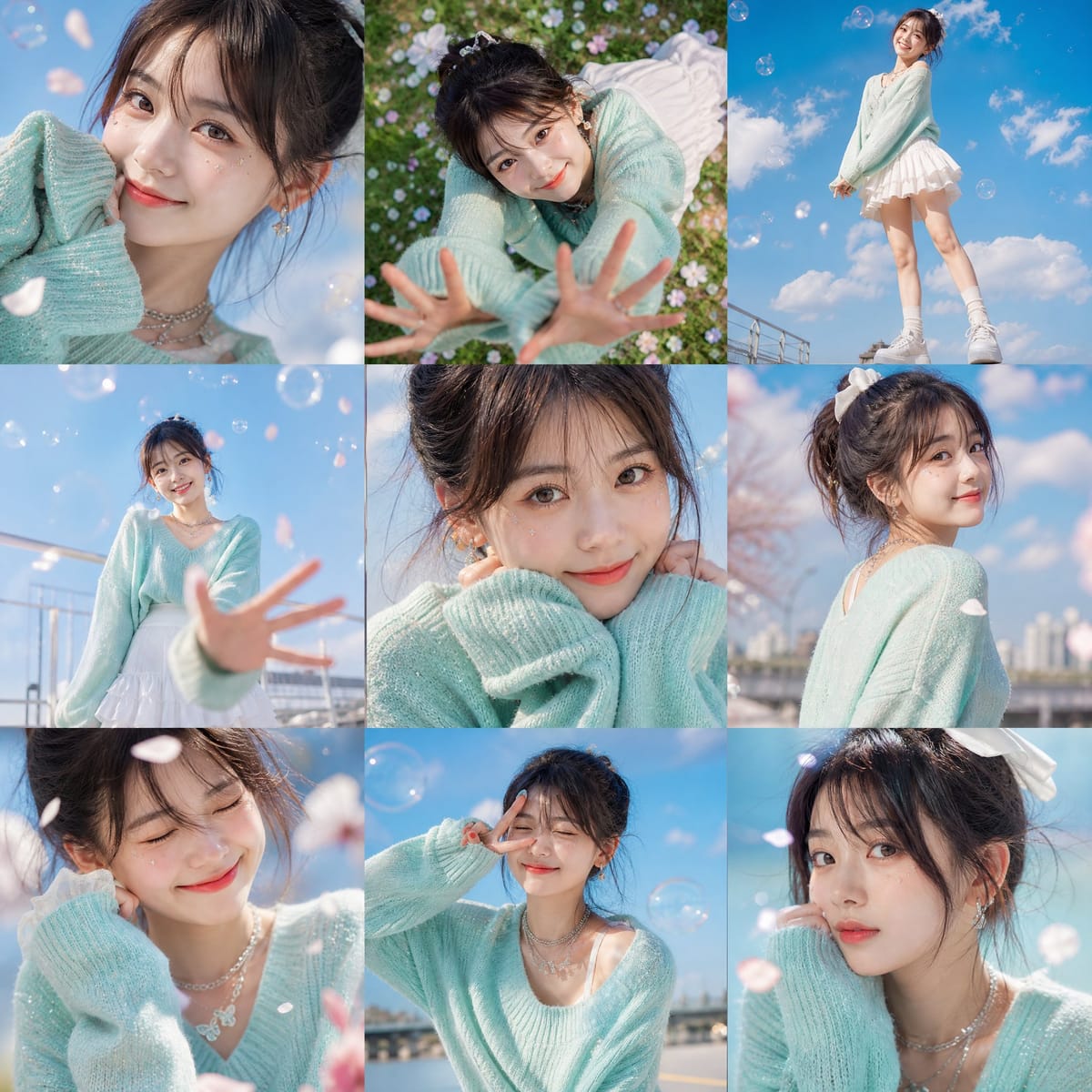 韩风夏日九宫格人像 | 阳光写真大片