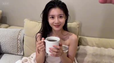 湿发女友撒娇索吻：第一人称甜蜜互动视频